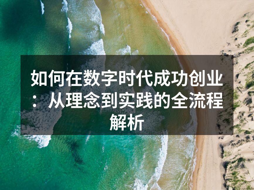如何在数字时代成功创业：从理念到实践的全流程解析